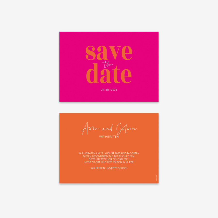 Save the Date Karte "pink & orange" 4
