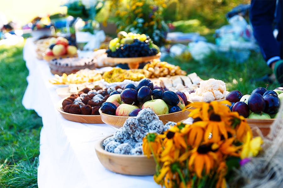 Kuchen Buffet an der Hochzeit