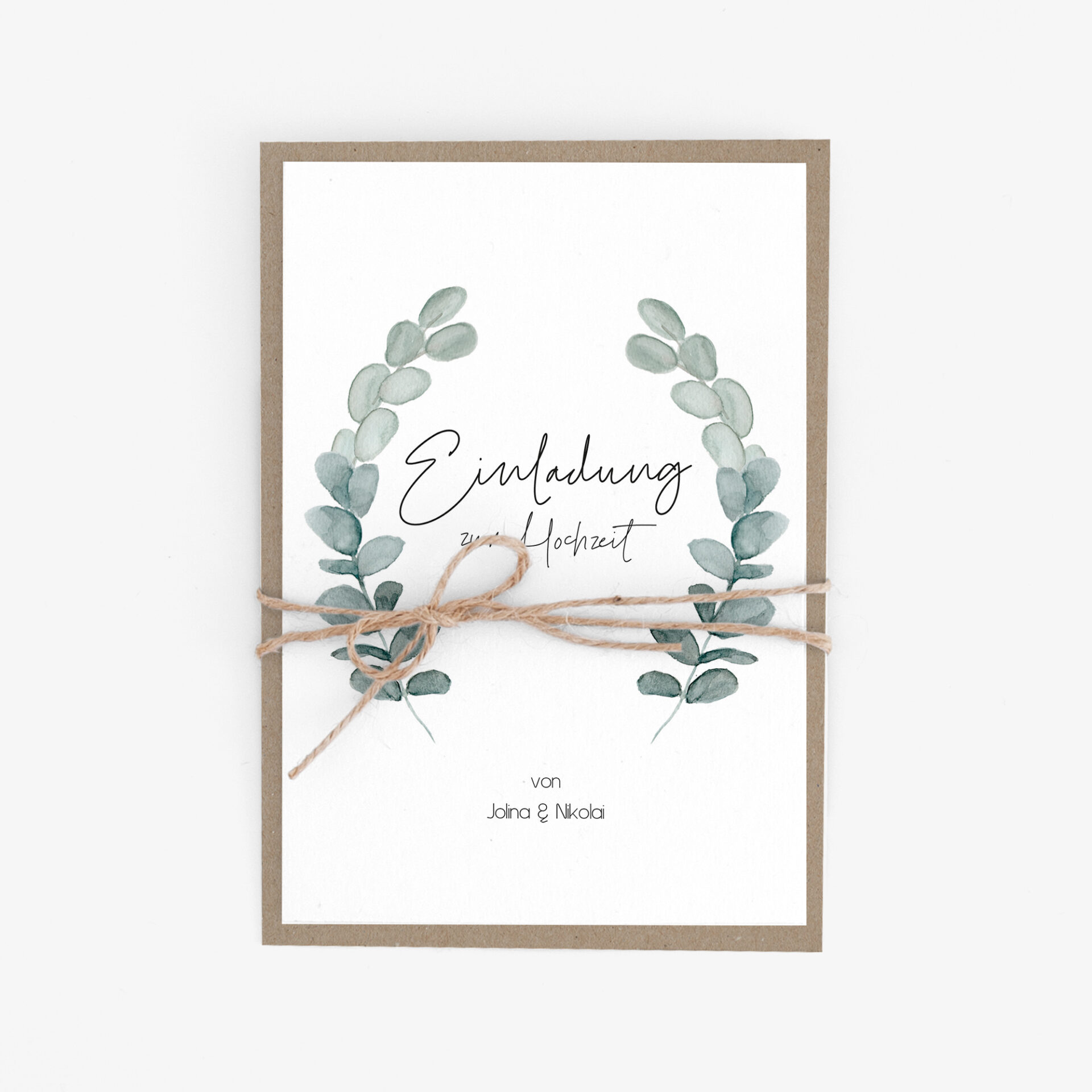 Greenery Hochzeitseinladung im Eukalyptus Design